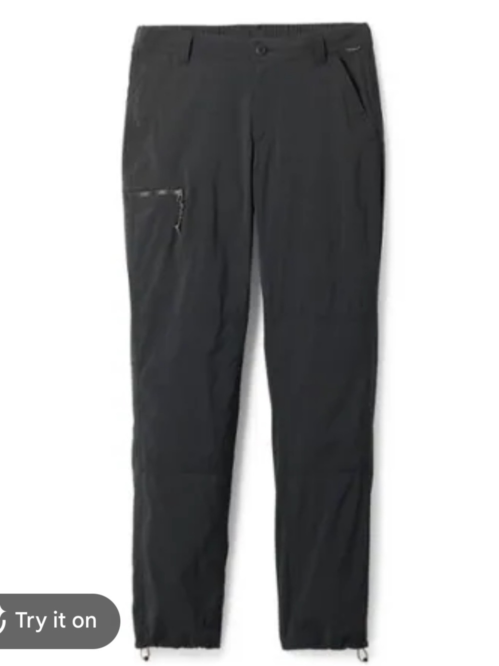 REI Co-Op Black Nylon Cinch Ankle Tie Waist Stretch Hiking Outdoor Pants 18W